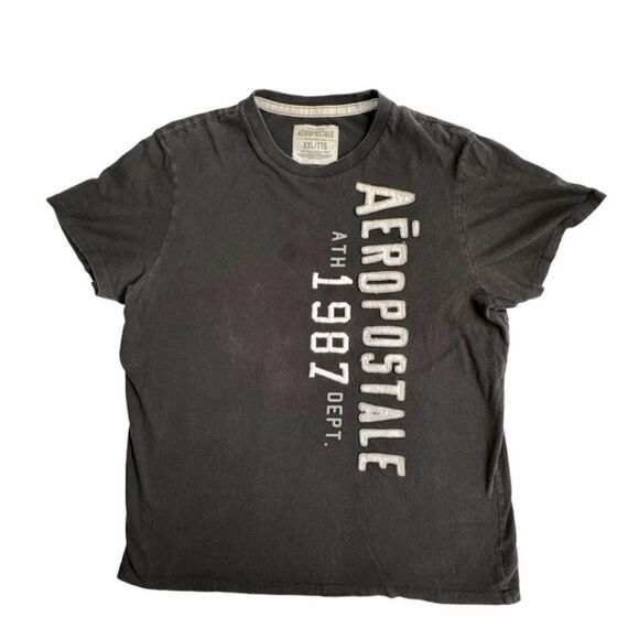 Aeropostle Y2K  1987 Black T-Shirt Logo SZ XXL - Picture 6 of 6